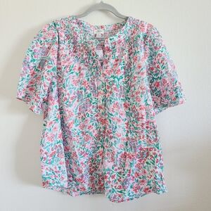 NWT J.Crew Factory Floral Linen Blend Top